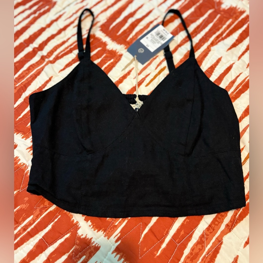 Wild Fable Black Fitted Crop Camisole